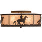 Meyda Lighting Lone Cowboy 22" 4-Light Dark Roast Flush Mount Light With Silver Mica Shade Glass