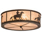 Meyda Lighting Lone Cowboy 22" 4-Light Dark Roast Flush Mount Light With Silver Mica Shade Glass