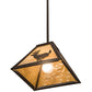 Meyda Lighting Lone Deer 12" Textured Black Mini Pendant Light With Beige Art Shade Glass