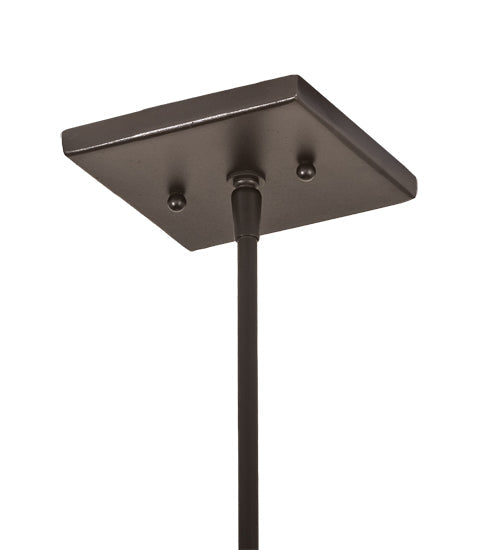 Meyda Lighting Lone Deer 12" Textured Black Mini Pendant Light With Beige Art Shade Glass