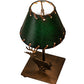 Meyda Lighting Lone Deer 13" Antique Copper Accent Table Lamp With Hunter Green Faux Leather Shade