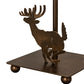 Meyda Lighting Lone Deer 13" Antique Copper Accent Table Lamp With Hunter Green Faux Leather Shade