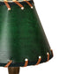 Meyda Lighting Lone Deer 13" Antique Copper Accent Table Lamp With Hunter Green Faux Leather Shade