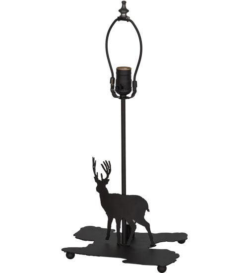 Meyda Lighting Lone Deer 14" 2-Light Oil Rubbed Bronze Double Lit Table Lamp Base