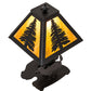 Meyda Lighting Lone Deer 15" Textured Black Accent Table Lamp With Honey Art Shade Glass