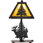 Meyda Lighting Lone Deer 15" Textured Black Accent Table Lamp With Honey Art Shade Glass