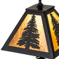 Meyda Lighting Lone Deer 15" Textured Black Accent Table Lamp With Honey Art Shade Glass