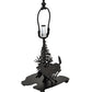 Meyda Lighting Lone Deer 15" Textured Black Accent Table Lamp With Honey Art Shade Glass