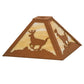 Meyda Lighting Lone Deer 17" Earth Frame With Beige Art Shade Glass