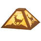 Meyda Lighting Lone Deer 17" Earth Frame With Beige Art Shade Glass