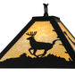 Meyda Lighting Lone Deer 17" Textured Black Pendant Light With Beige Art Shade Glass
