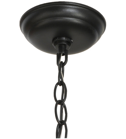 Meyda Lighting Lone Deer 17" Textured Black Pendant Light With Beige Art Shade Glass