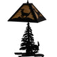 Meyda Lighting Lone Deer 21" 2-Light Textured Black Table Lamp With Beige Art Shade Glass