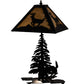 Meyda Lighting Lone Deer 21" 2-Light Textured Black Table Lamp With Beige Art Shade Glass