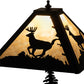 Meyda Lighting Lone Deer 21" 2-Light Textured Black Table Lamp With Beige Art Shade Glass