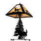 Meyda Lighting Lone Deer 21" 2-Light Textured Black Table Lamp With Beige Iridescent Shade Glass
