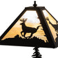 Meyda Lighting Lone Deer 21" 2-Light Textured Black Table Lamp With Beige Iridescent Shade Glass