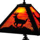 Meyda Lighting Lone Deer 21" 2-Light Textured Black Table Lamp With Orange Shade Glass