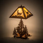 Meyda Lighting Lone Deer 22" 2-Light Earth Table Lamp With Beige Art Shade Glass