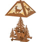 Meyda Lighting Lone Deer 22" 2-Light Earth Table Lamp With Beige Art Shade Glass