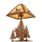 Meyda Lighting Lone Deer 22" 2-Light Earth Table Lamp With Beige Art Shade Glass