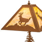 Meyda Lighting Lone Deer 22" 2-Light Earth Table Lamp With Beige Art Shade Glass