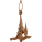 Meyda Lighting Lone Deer 22" 2-Light Earth Table Lamp With Beige Art Shade Glass
