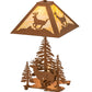 Meyda Lighting Lone Deer 22" 2-Light Earth Table Lamp With Beige Art Shade Glass