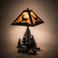 Meyda Lighting Lone Deer 22" 2-Light Textured Black Table Lamp With Ambra Siena Idalight Shade