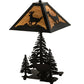 Meyda Lighting Lone Deer 22" 2-Light Textured Black Table Lamp With Ambra Siena Idalight Shade