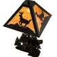 Meyda Lighting Lone Deer 22" 2-Light Textured Black Table Lamp With Ambra Siena Idalight Shade