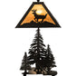 Meyda Lighting Lone Deer 22" 2-Light Textured Black Table Lamp With Ambra Siena Idalight Shade