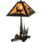 Meyda Lighting Lone Deer 22" 2-Light Textured Black Table Lamp With Ambra Siena Idalight Shade