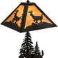 Meyda Lighting Lone Deer 22" 2-Light Textured Black Table Lamp With Ambra Siena Idalight Shade