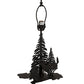 Meyda Lighting Lone Deer 22" 2-Light Textured Black Table Lamp With Ambra Siena Idalight Shade