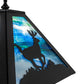 Meyda Lighting Lone Deer 22" Textured Black Table Lamp With Blue Green Art Shade Glass