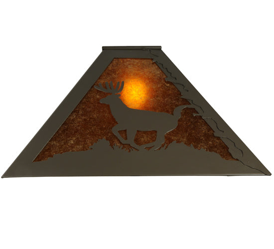 Meyda Lighting Lone Deer 34" Timeless Bronze & Amber Mica Shade Glass