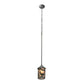 Meyda Lighting Lone Deer 6" Timeless Bronze Lantern Mini Pendant Light With Silver Mica Shade Glass