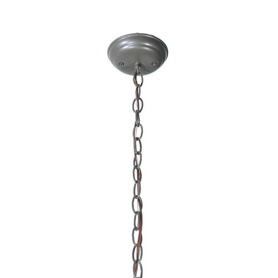Meyda Lighting Lone Deer 6" Timeless Bronze Lantern Mini Pendant Light With Silver Mica Shade Glass