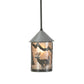 Meyda Lighting Lone Deer 6" Timeless Bronze Lantern Mini Pendant Light With Silver Mica Shade Glass