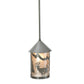 Meyda Lighting Lone Deer 6" Timeless Bronze Lantern Mini Pendant Light With Silver Mica Shade Glass