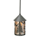 Meyda Lighting Lone Deer 6" Timeless Bronze Lantern Mini Pendant Light With Silver Mica Shade Glass