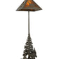 Meyda Lighting Lone Deer 72" 2-Light Timeless Bronze Floor Lamp With Amber Mica Shade Glass