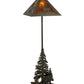 Meyda Lighting Lone Deer 72" 2-Light Timeless Bronze Floor Lamp With Amber Mica Shade Glass