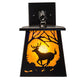 Meyda Lighting Lone Deer 8" Mirror Black Hanging Wall Sconce With Amber Mica Shade Glass