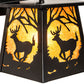 Meyda Lighting Lone Deer 8" Mirror Black Hanging Wall Sconce With Amber Mica Shade Glass