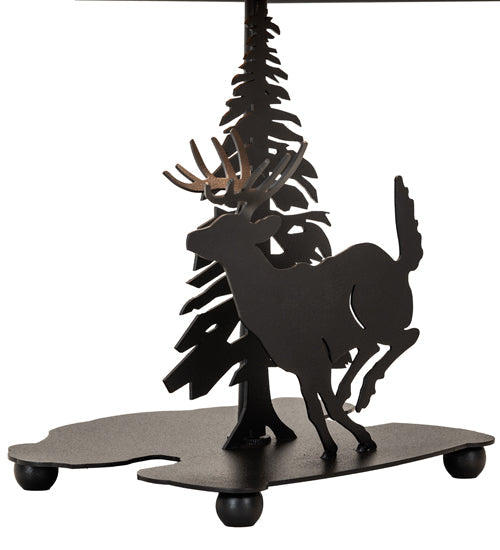 Meyda Lighting Lone Deer 9" Textured Black Table Lamp Base