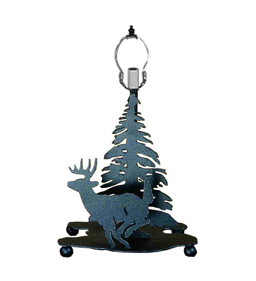 Meyda Lighting Lone Deer 9" Textured Black Table Lamp Base