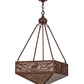 Meyda Lighting Lone Elk 26" 4-Light Rust Inverted Pendant Light With Silver Mica Shade Glass