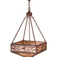 Meyda Lighting Lone Elk 26" 4-Light Rust Inverted Pendant Light With Silver Mica Shade Glass